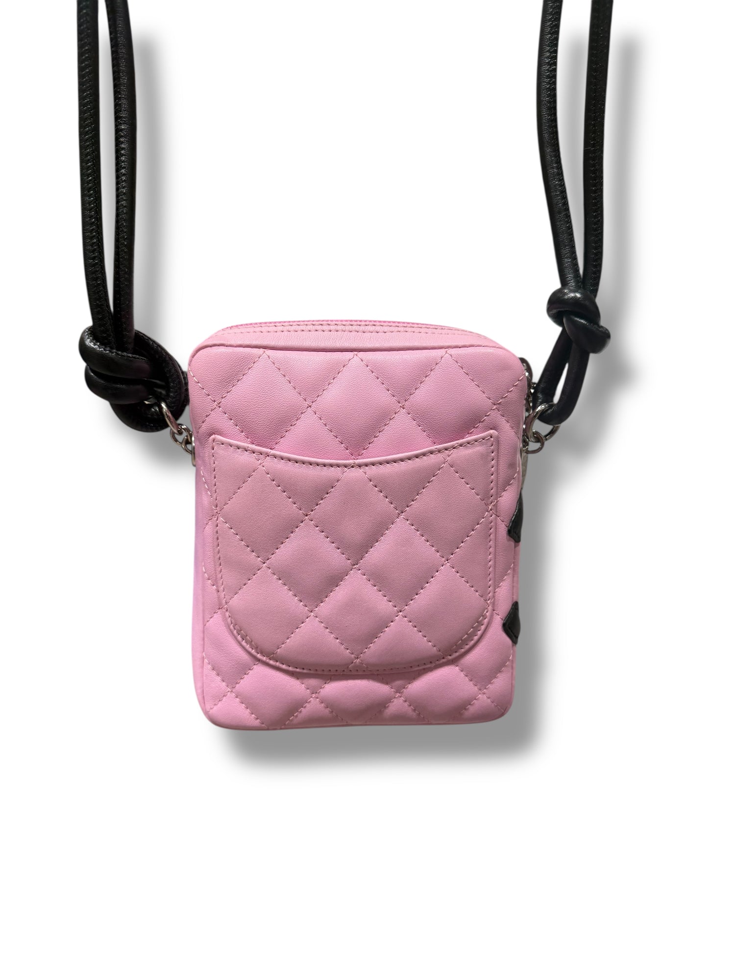 Chanel - Sac Mini Reporter Cambon Rose Et Noir | Les Folies d’Eugénie