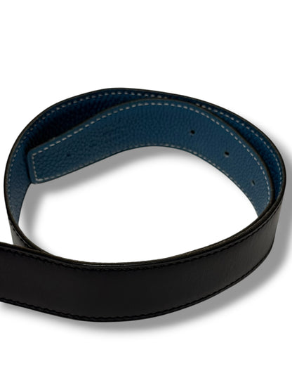 Hermès - Ceinture Horse Bleu jean/ancre T70