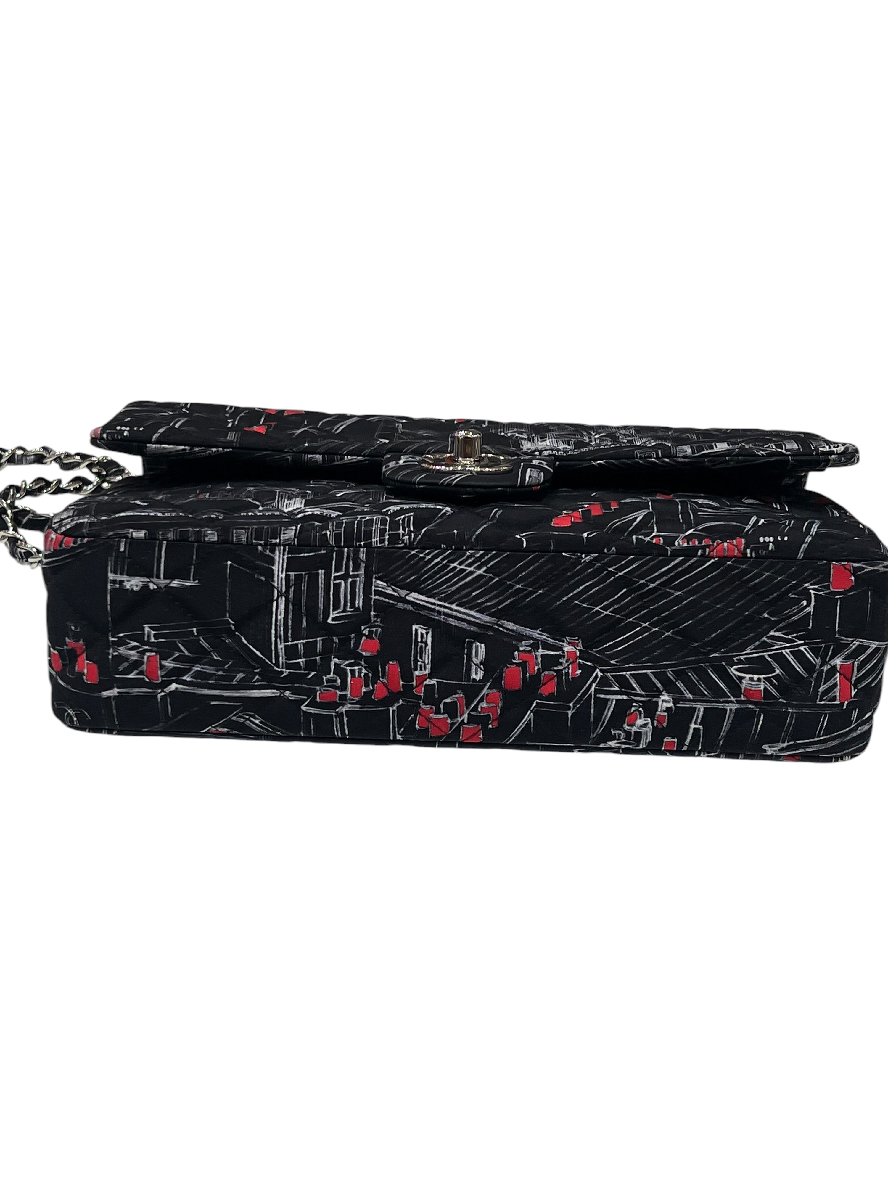 Chanel - borsa Timeless classica media Parisian Rooftop in cotone