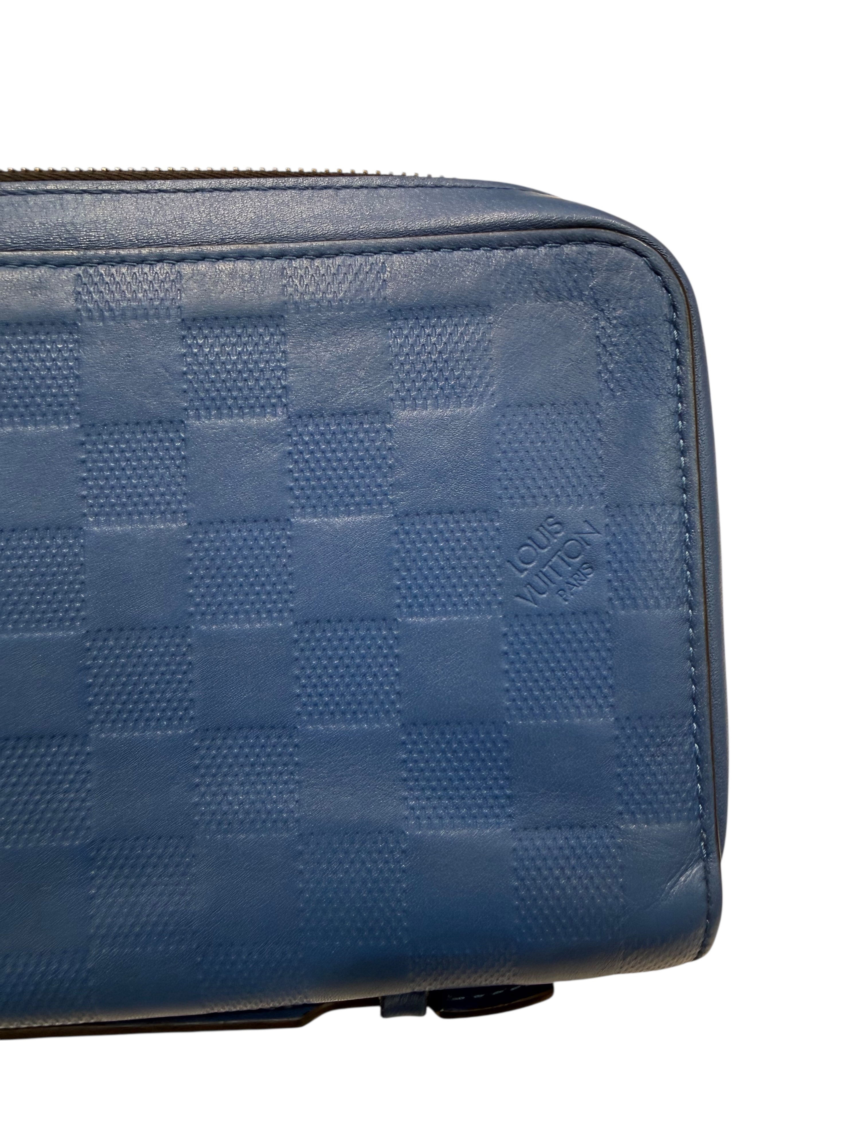 Louis Vuitton - Portefeuille Zippy XL en cuir damier bleu