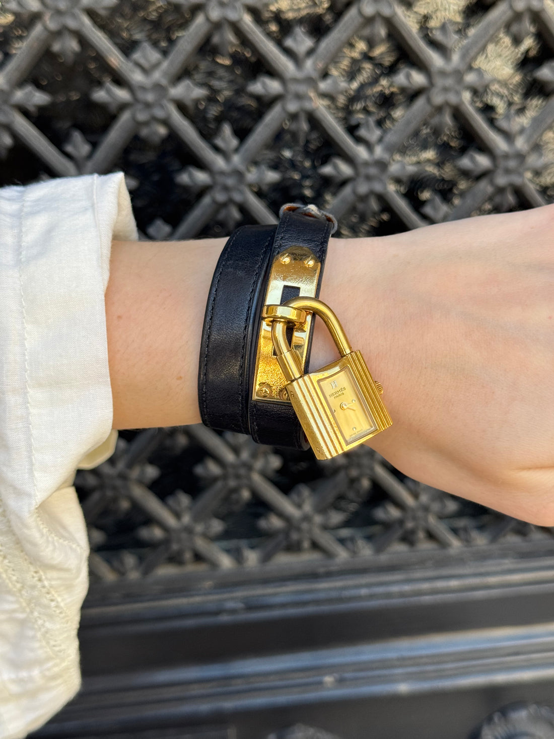 Hermès - Montre Kelly double tour noir