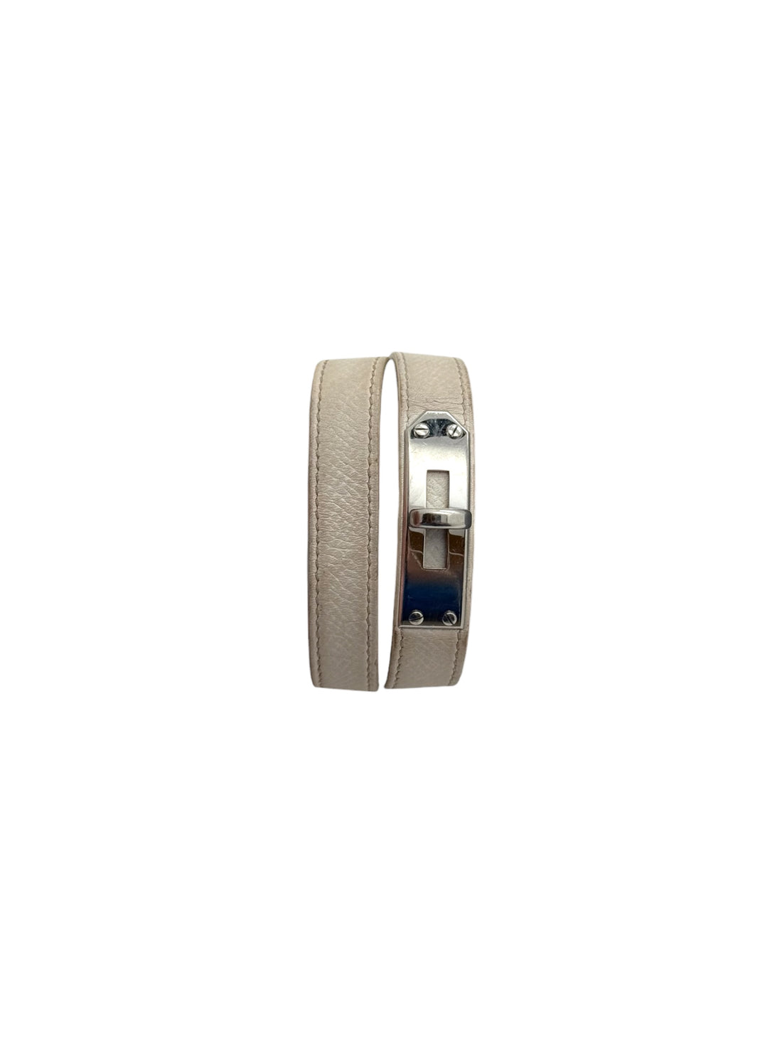 Hermès - Bracelet Kelly double tour blanc TL