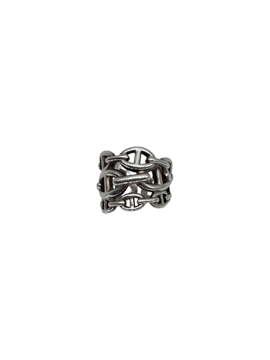 Hermès - Bague chaîne d’ancre en argent T57