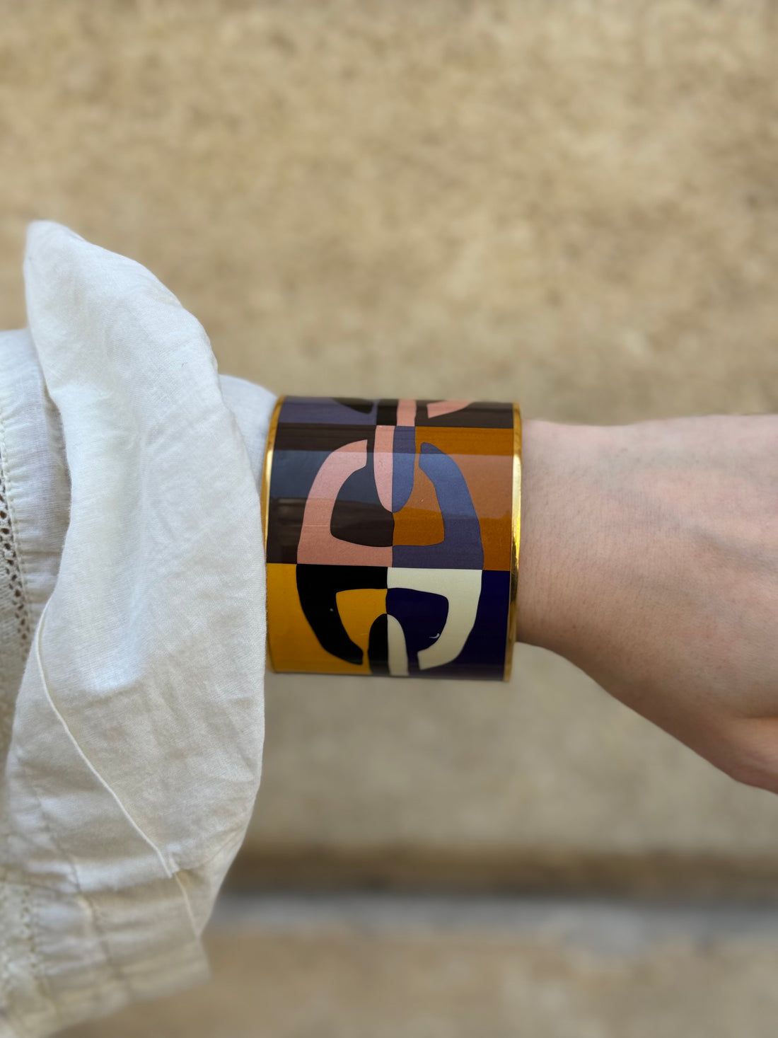 Hermès - Manchette chaîne d’encre en émail TS