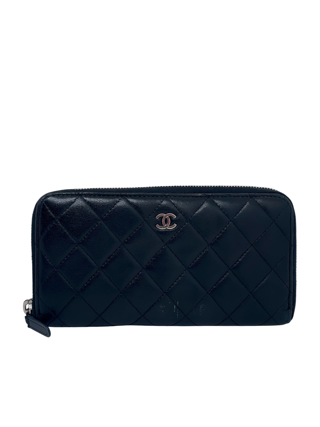Chanel - Portefeuille noir en cuir d’Agneau