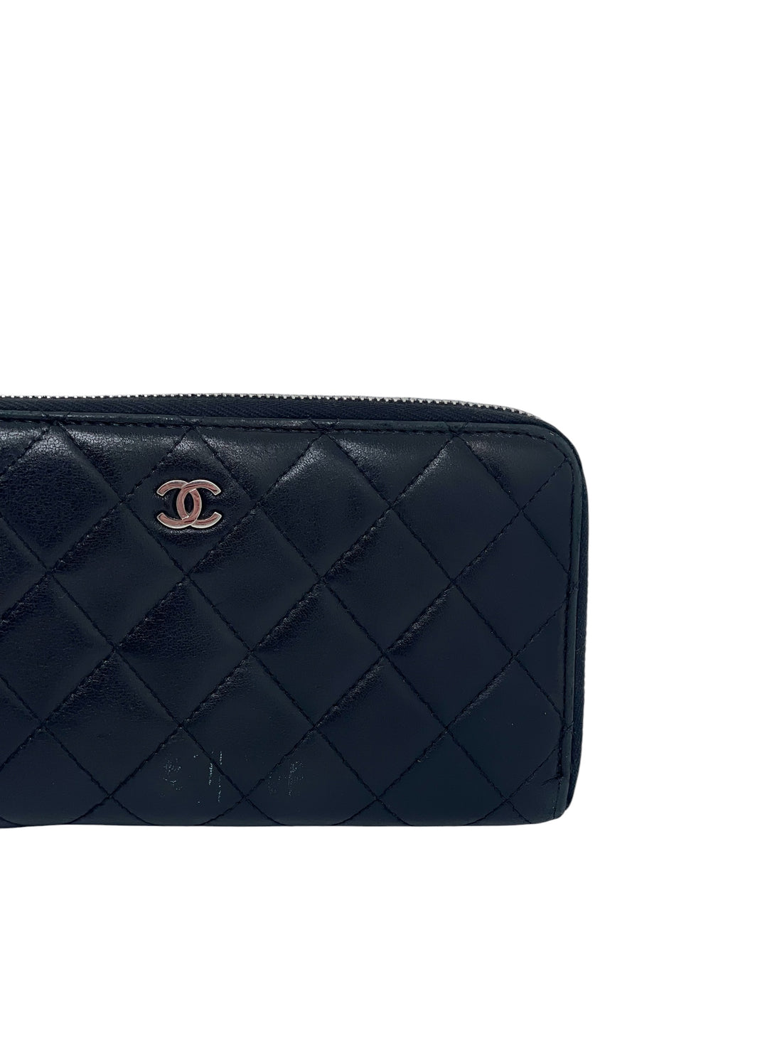 Chanel - Portefeuille noir en cuir d’Agneau