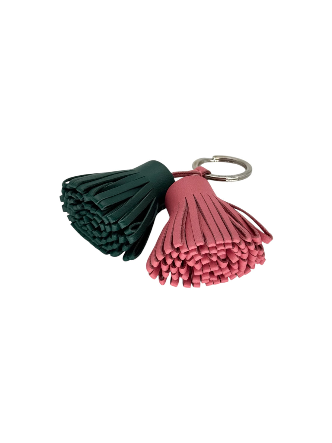Hermès - Bijoux de sac Carmen vert et rose