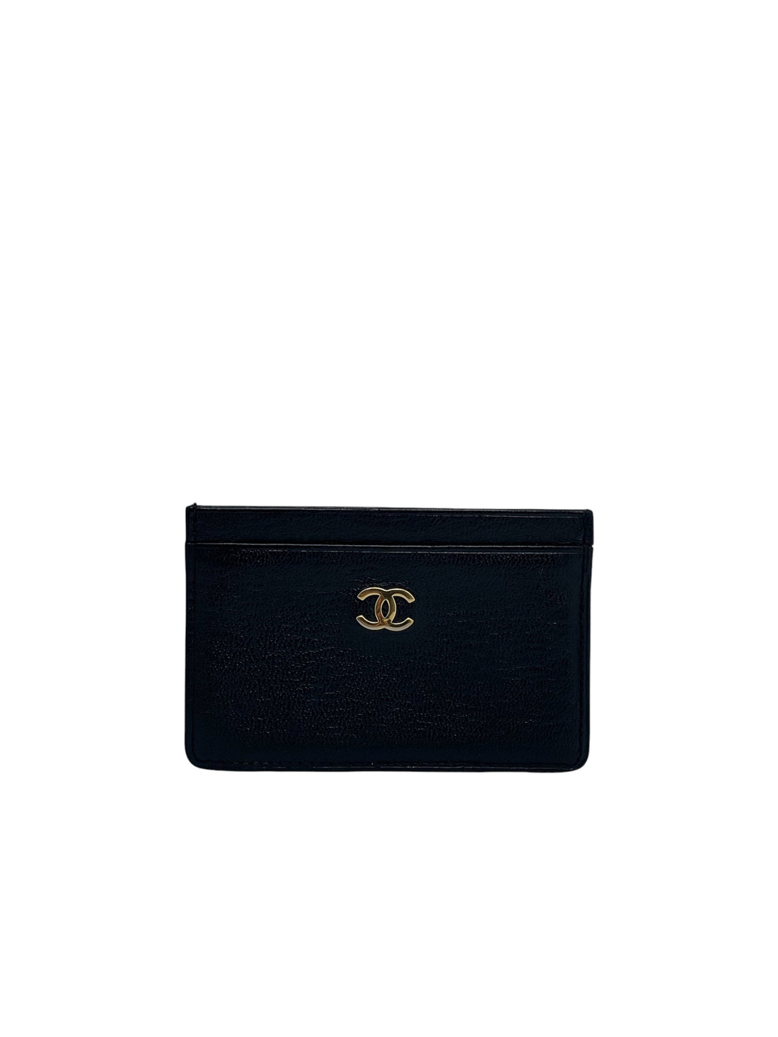 Chanel - Porte-carte en cuir noir