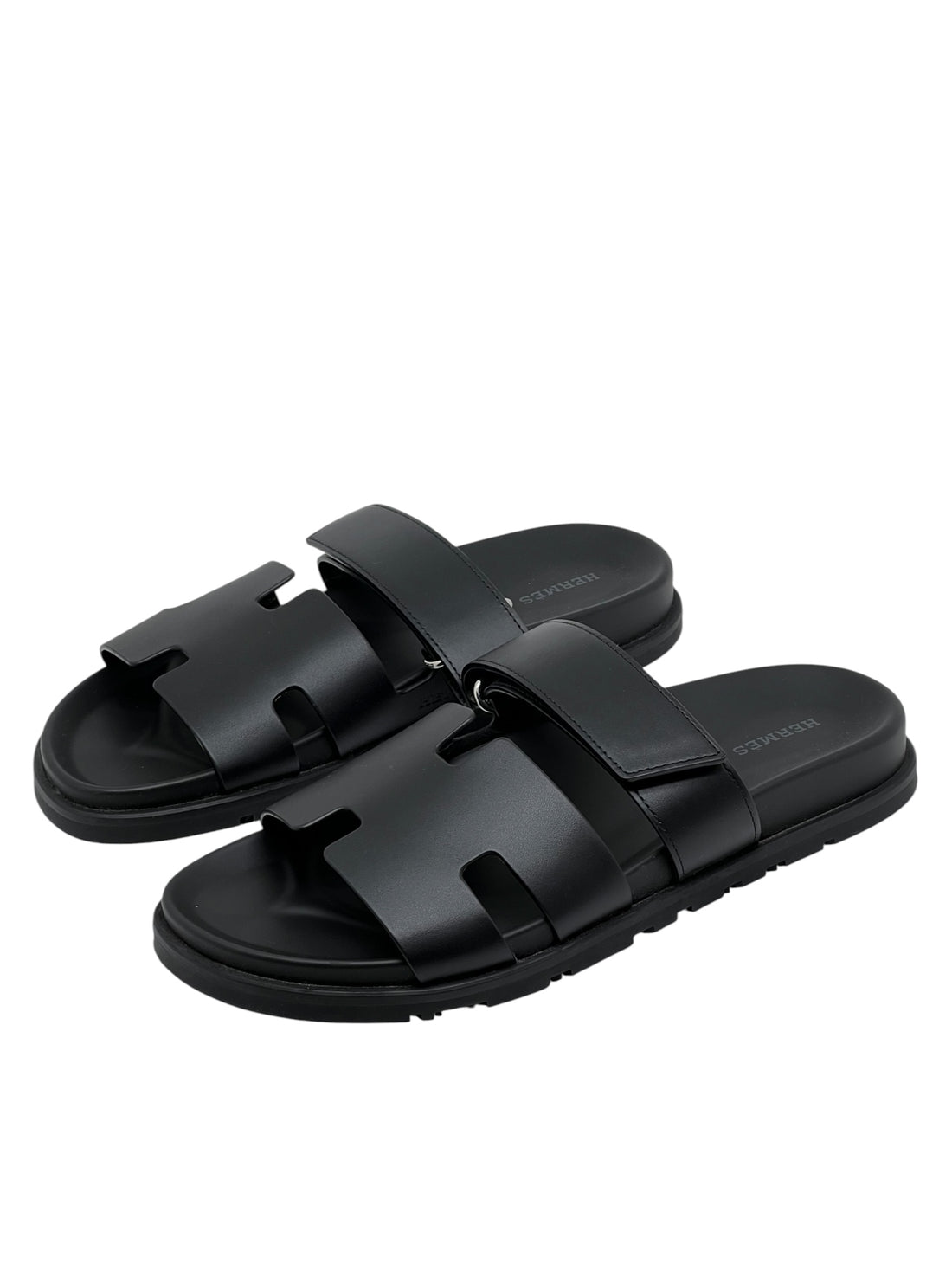 Hermès - Sandales Chypre en cuir noir T41