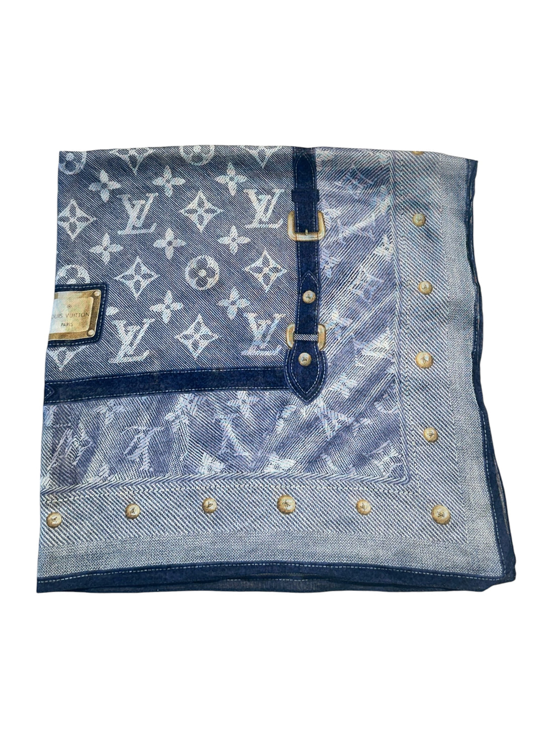 Louis Vuitton - Carré navy Blue en coton