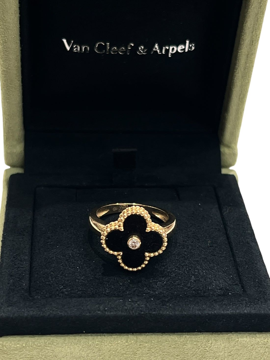 Van Cleef &amp; Arpels - Bague Vintage Alhambra Onyx et Diamant