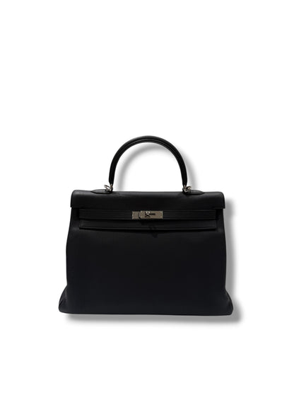 Hermès - Sac Kelly 35 Togo retourné noir