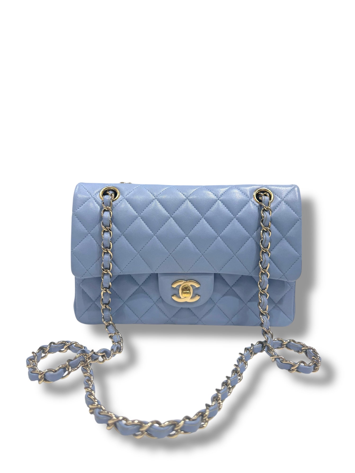 Chanel - Sac 11.12 Classique Timeless small Bleu nuage