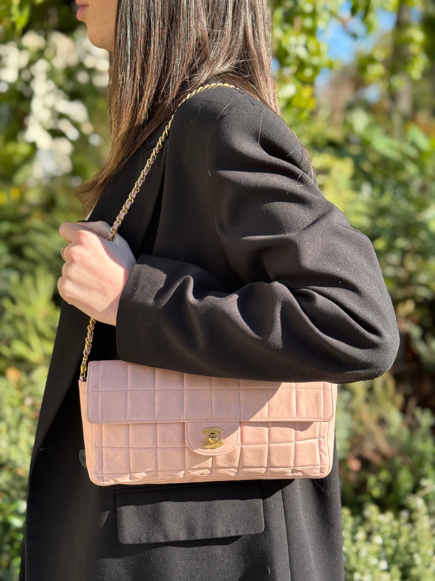Chanel - Sac baguette collection bar rose pale