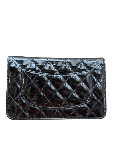 Chanel - Wallet on chain cuir vernis noir
