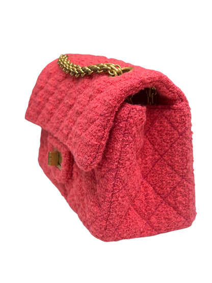Chanel - sac 2.55 mini rectangle tweed fushia