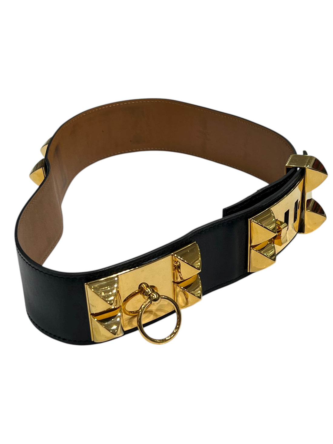 Hermès - Ceinture collier de chien 50 Noir GHW