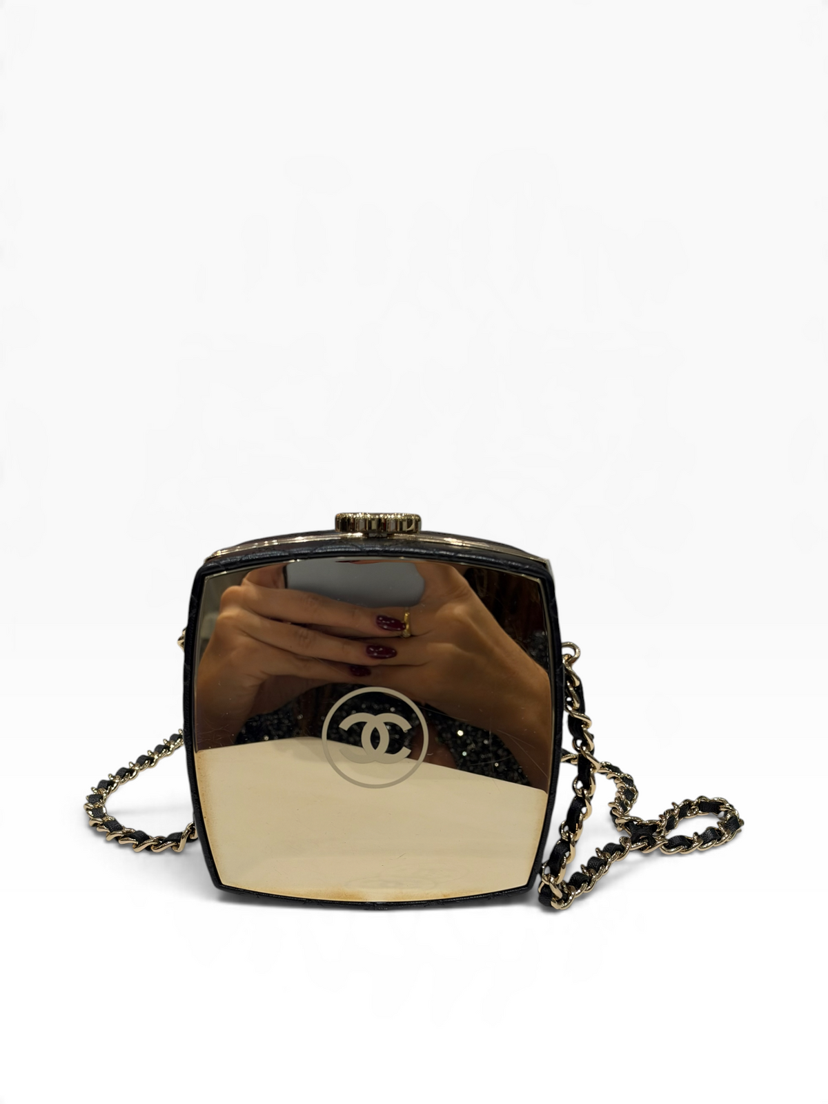 Chanel - Sac Minaudière boite maquillage cuir noir
