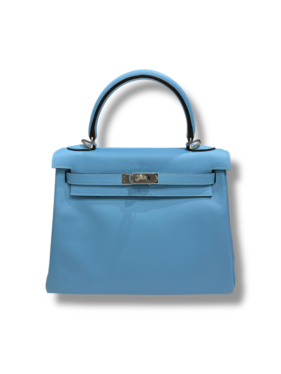 Hermès - Sac Kelly II 25 Swift retourné Bleu Céleste PHW