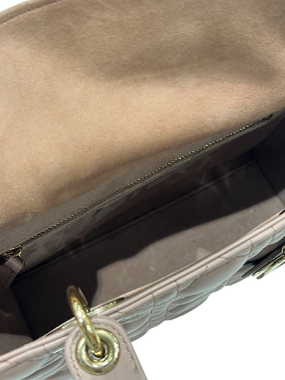 Dior - sac lady Dior small cuir nude foncé