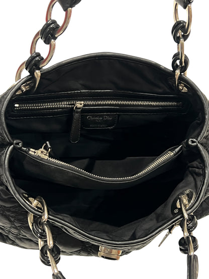 Dior - sac cabas vintage coton et cuir cannage