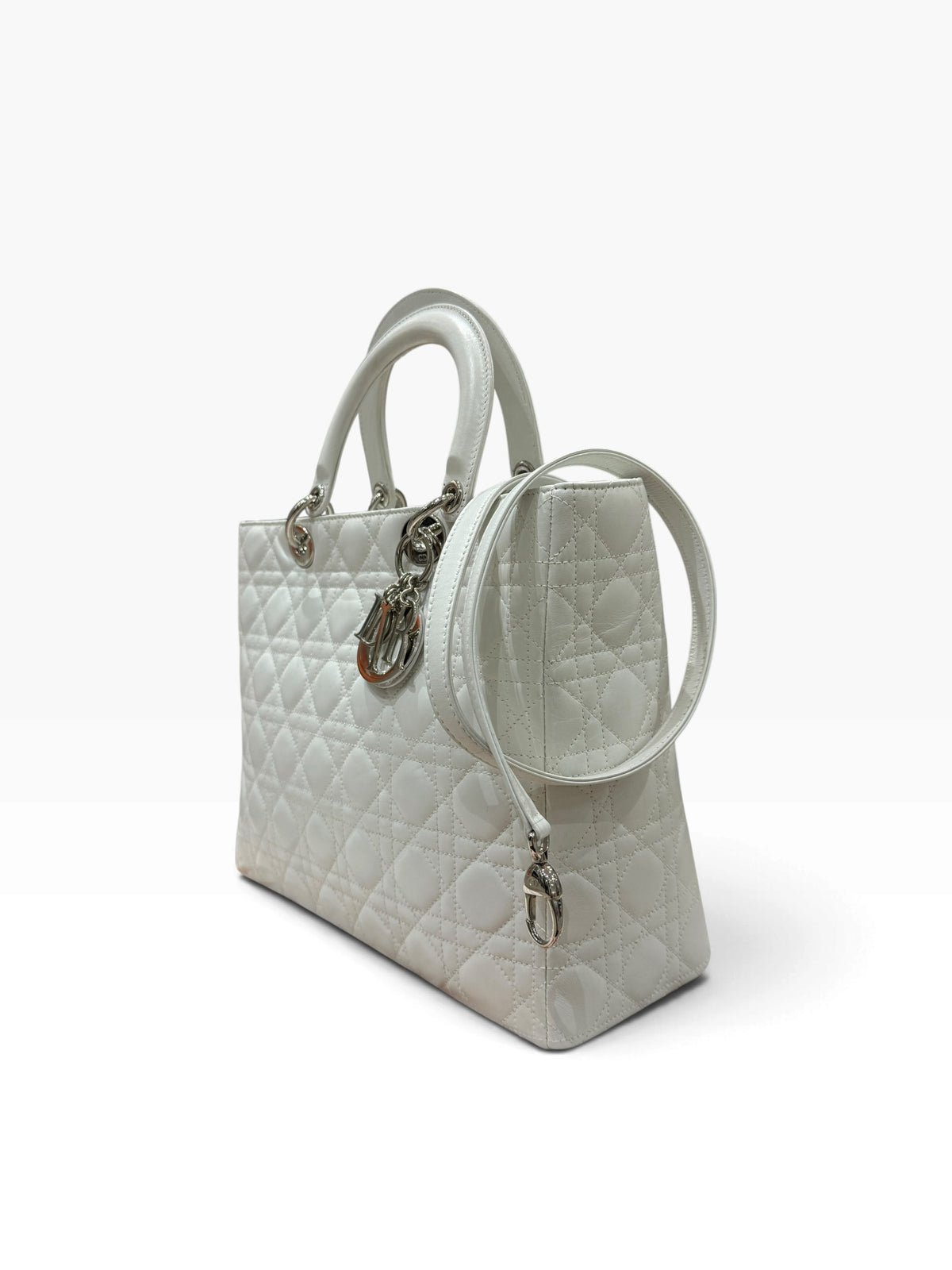 Dior - sac lady Dior cuir blanc vintage