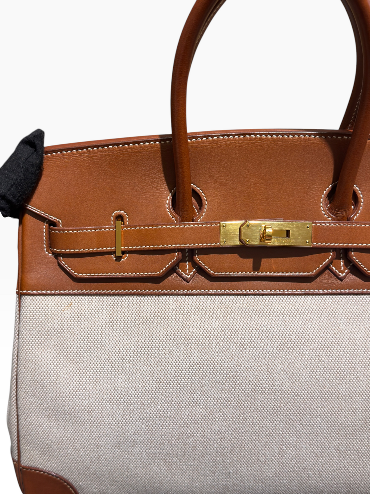 Hermès - Birkin 35 aus Segeltuch und Barénia-Leder