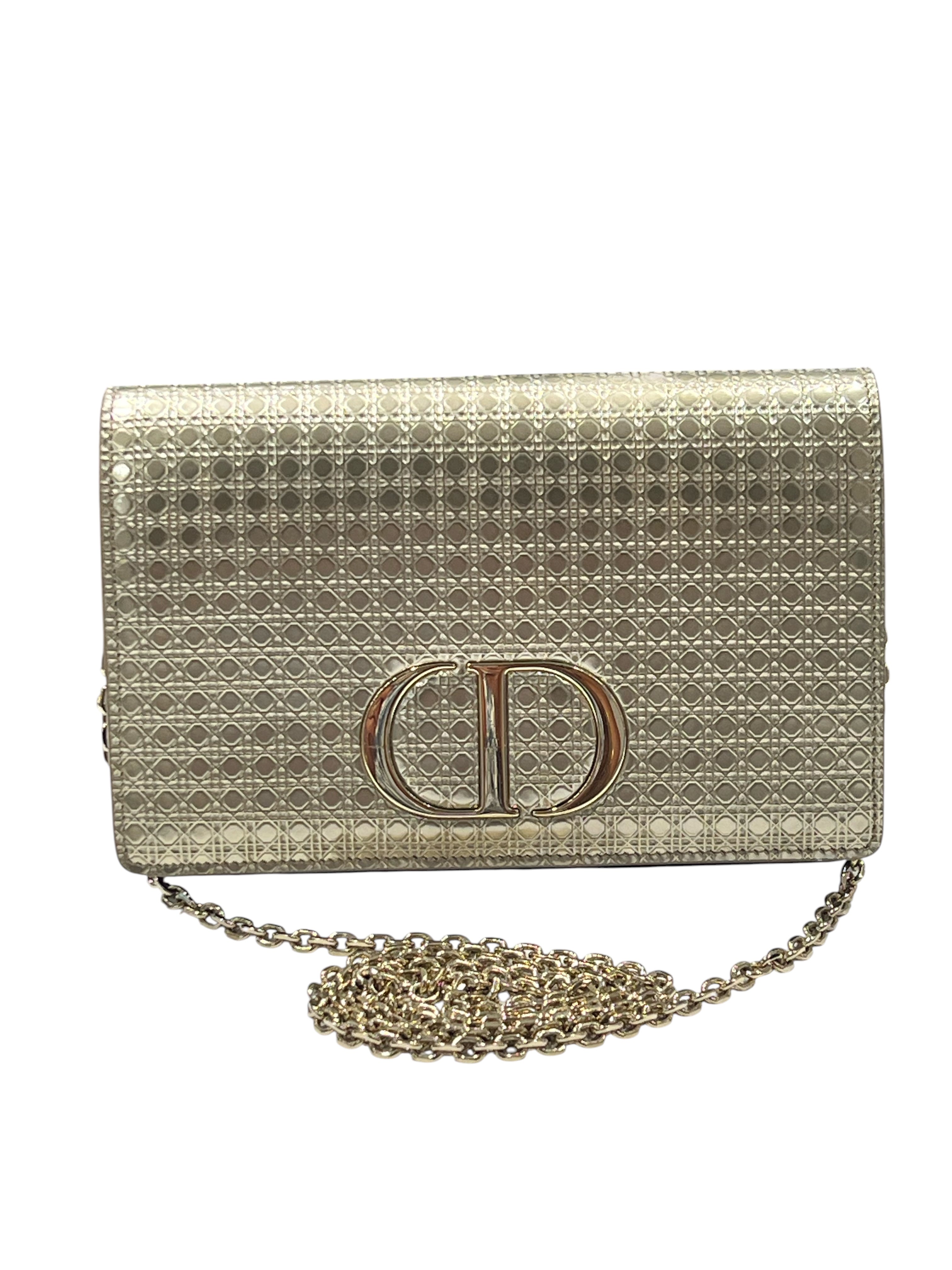 Dior - sac pochette ceinture 30 Montaigne cuir champagne