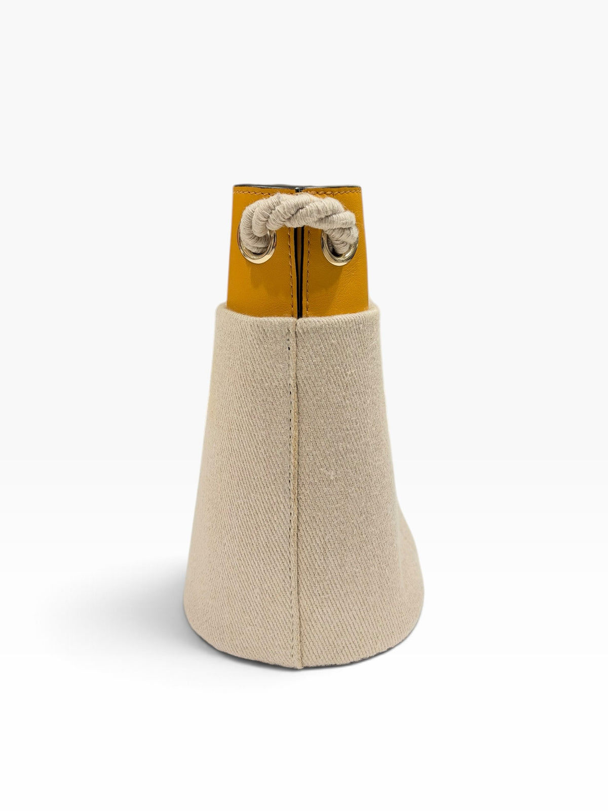 Chloé - Sac sceau Key PM en toile et cuir jaune