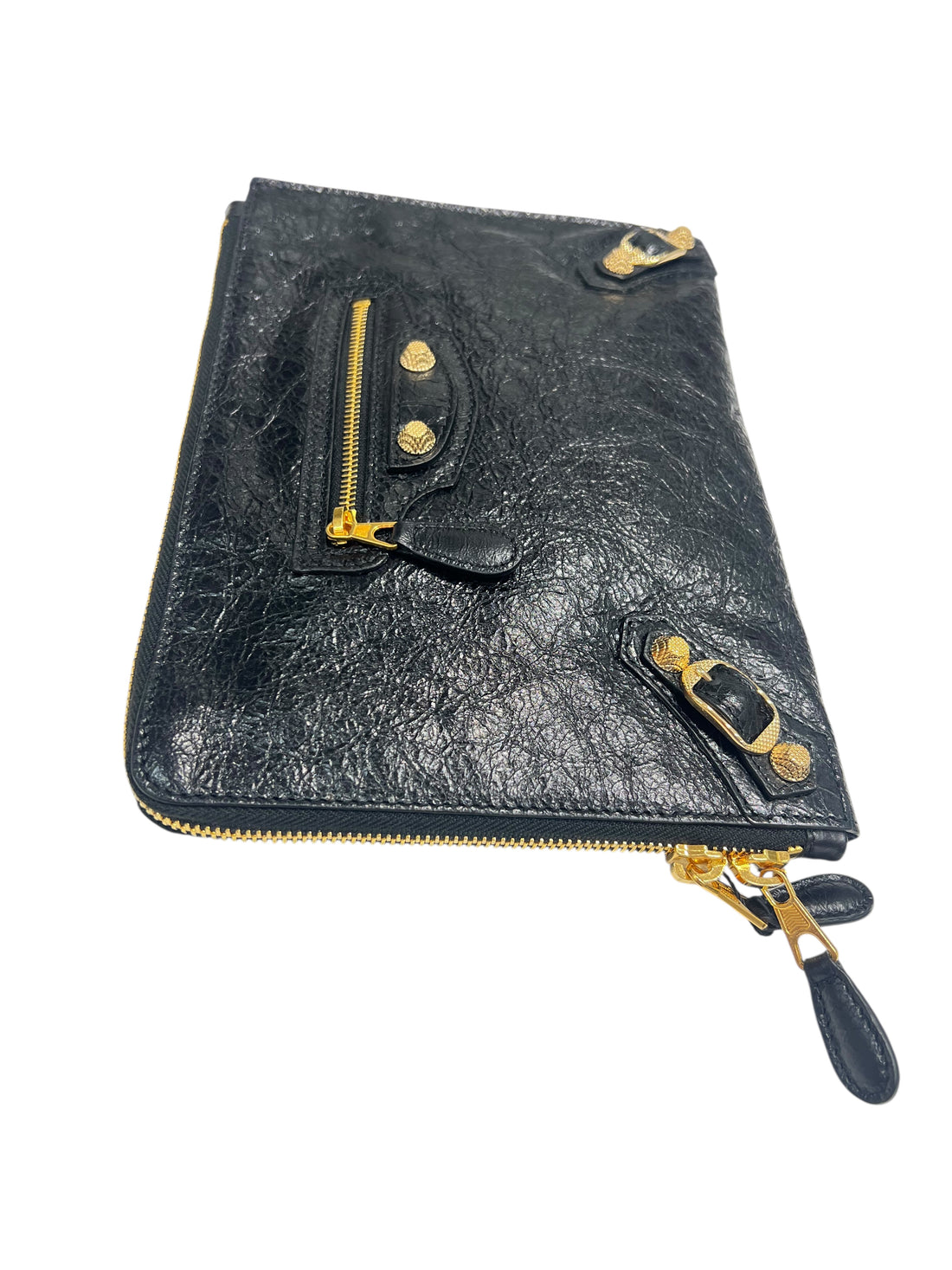 Balenciaga - pochette city cuir noir