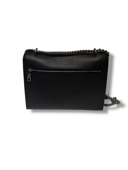 Louis Vuitton - Sac Lock Me en cuir noir et finition argenté