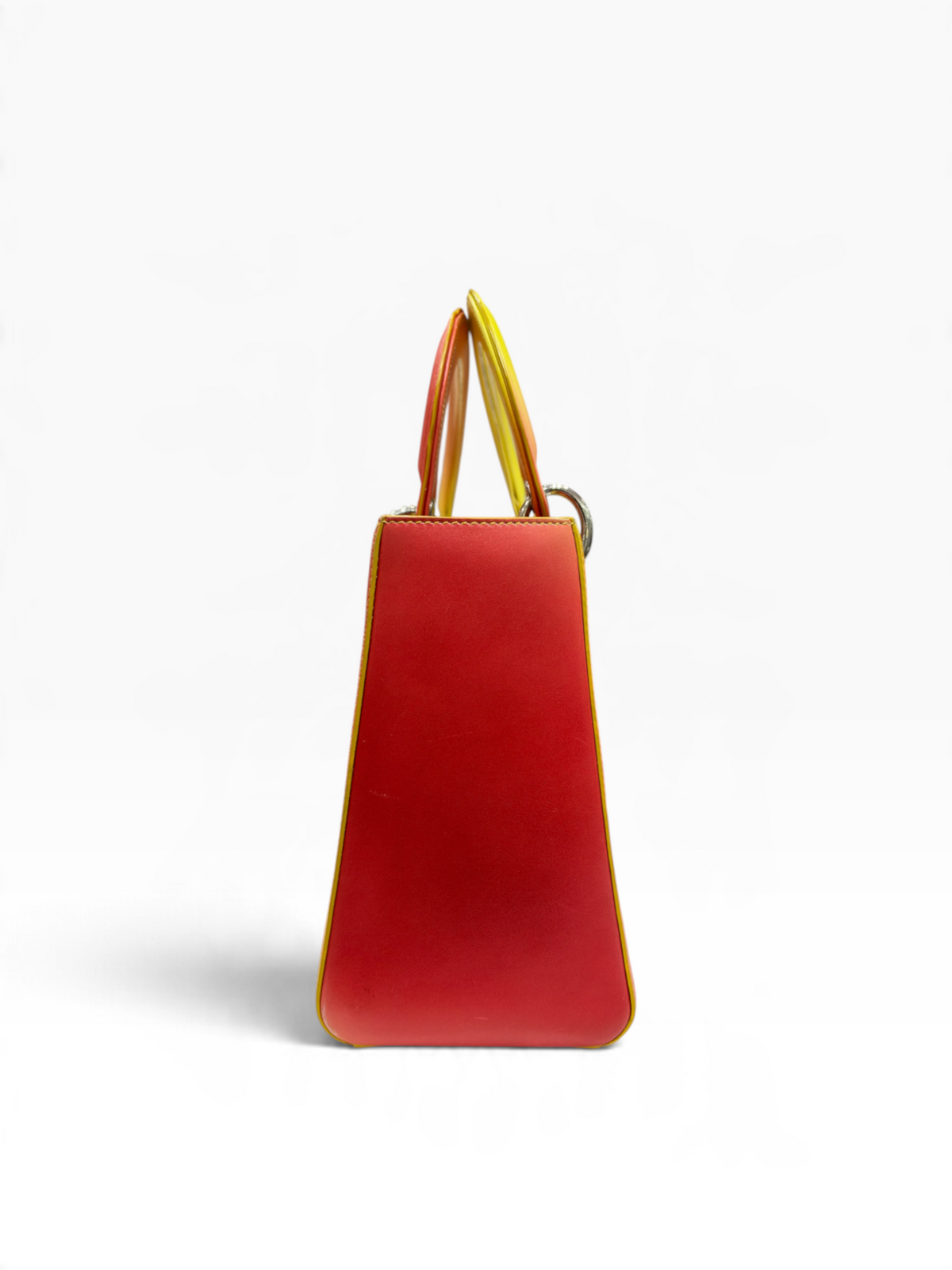 Dior - Lady Dior MM en cuir dégradé ombré jaune et orange