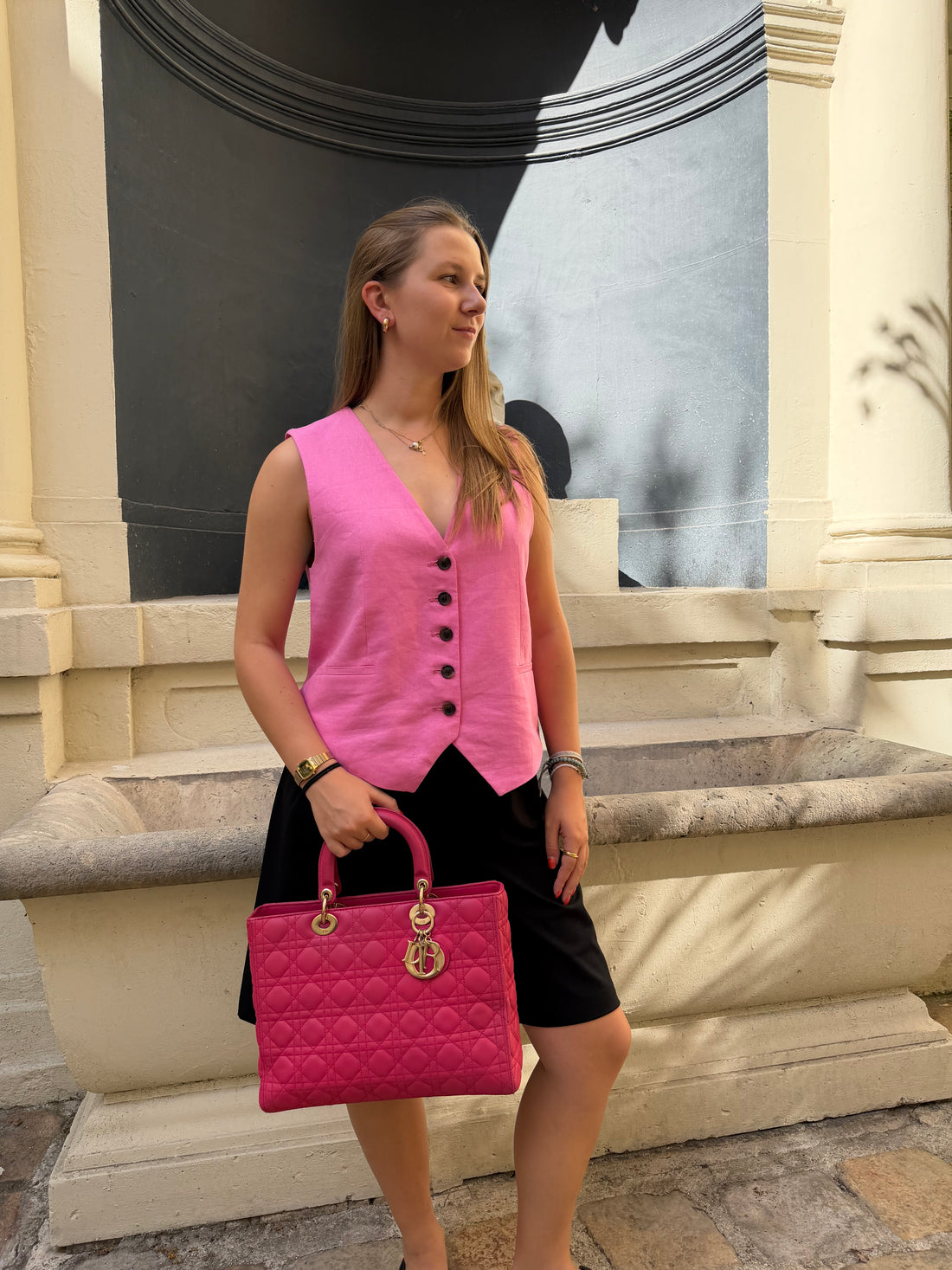 Dior - Große Lady Dior Tasche mit Schulterriemen