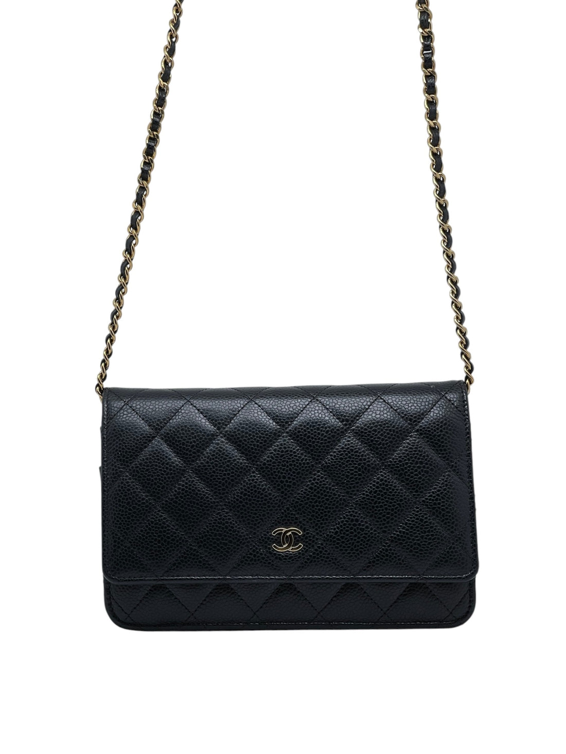 Chanel – Wallet on Chain aus schwarzem Leder