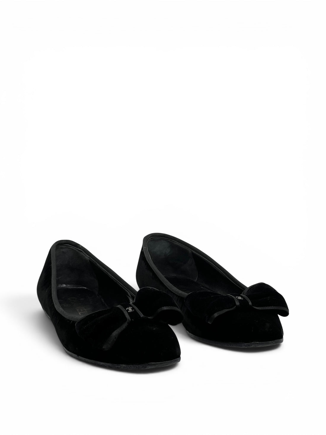 Chanel - Ballerines velours noir T38