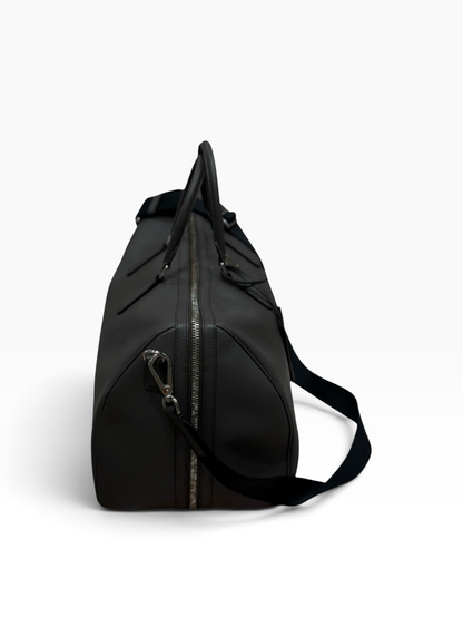 Prada - Sac de voyage 50 Gris marbre en cuir saffiano