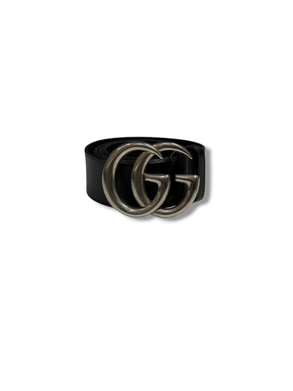 Gucci - Ceinture GG argenté noir T85