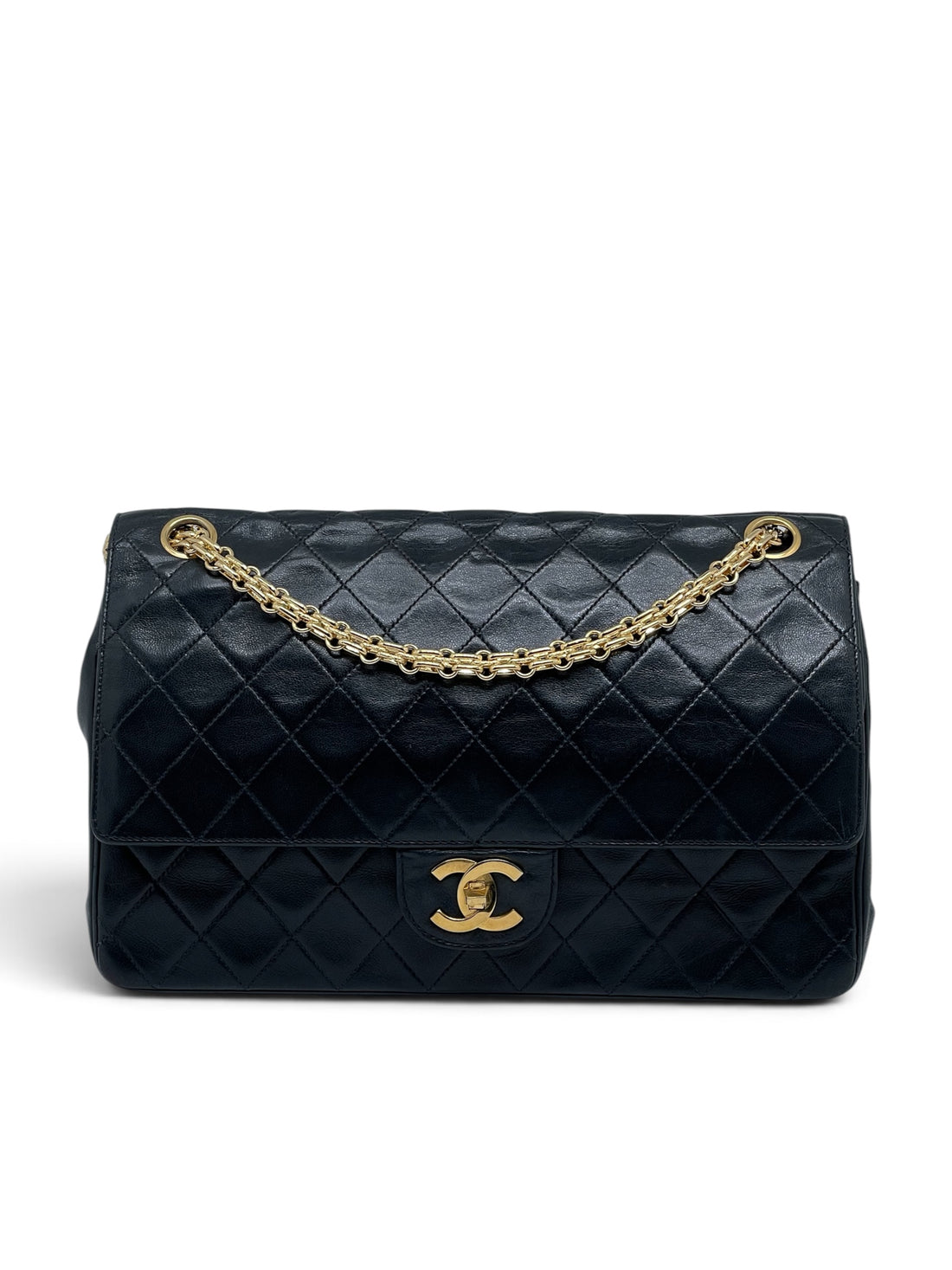 Chanel - Sac Timeless 26 double flap chaîne grain de riz