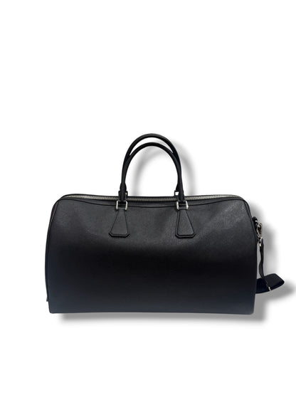 Prada - Sac de voyage 45 Noir en cuir saffiano