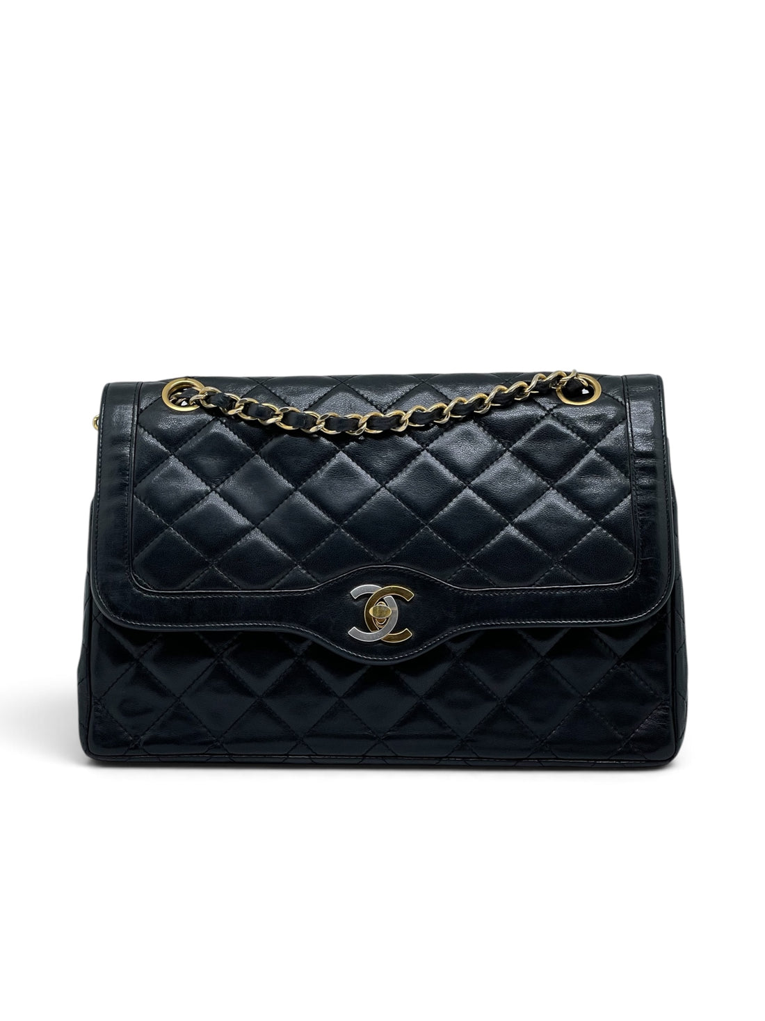 Chanel - Sac Timeless double flap édition limitée or/argent