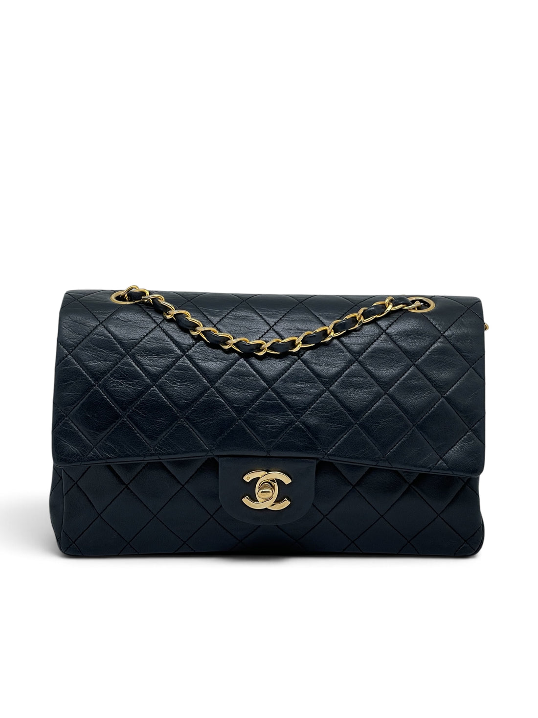Chanel – Timeless-Tasche 25 Double Flap 11.12 in Schwarz