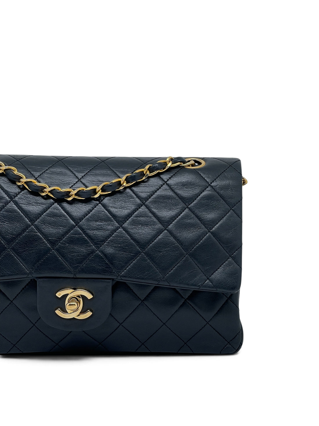 Chanel – Timeless-Tasche 25 Double Flap 11.12 in Schwarz