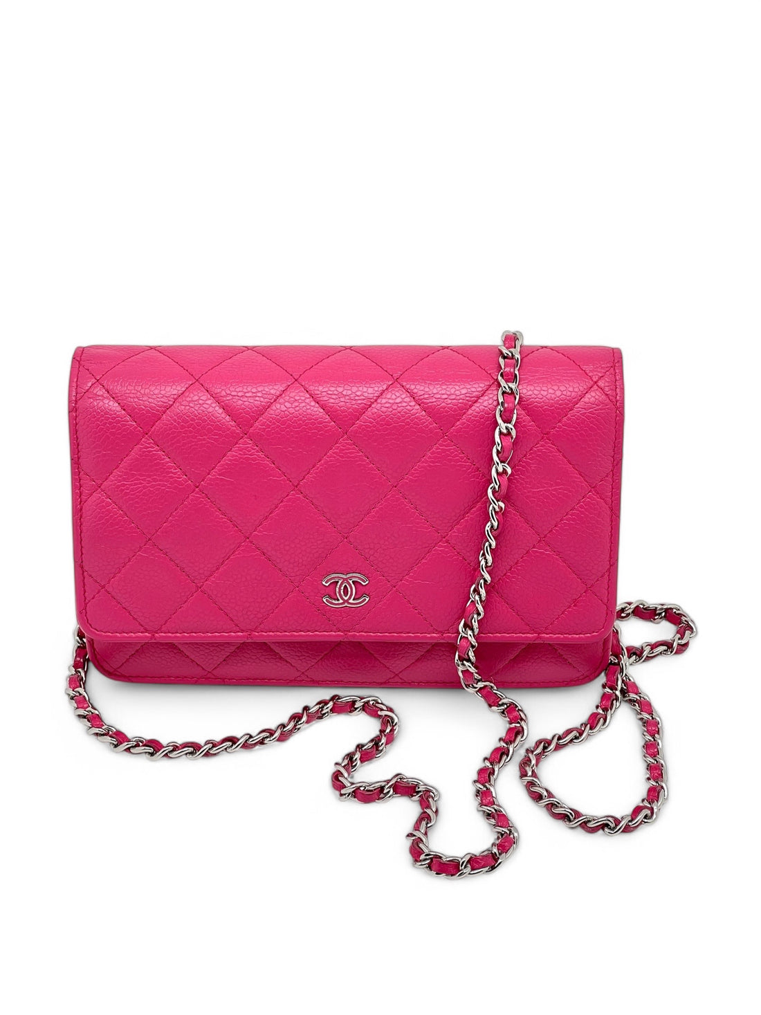 Chanel – Wallet-on-Chain-Tasche in Fuchsia