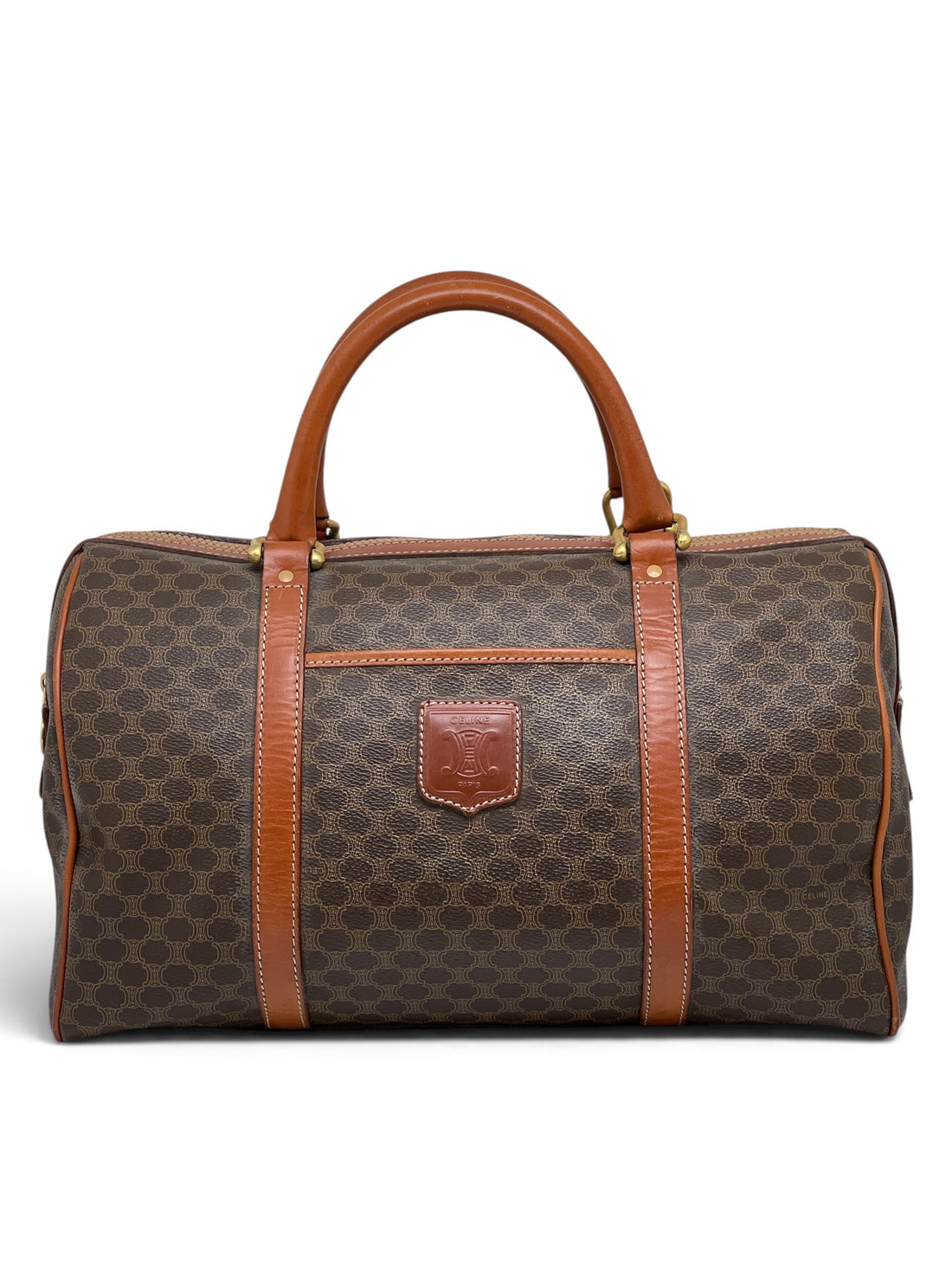 Céline – Boston-Tasche aus braunem beschichtetem Canvas