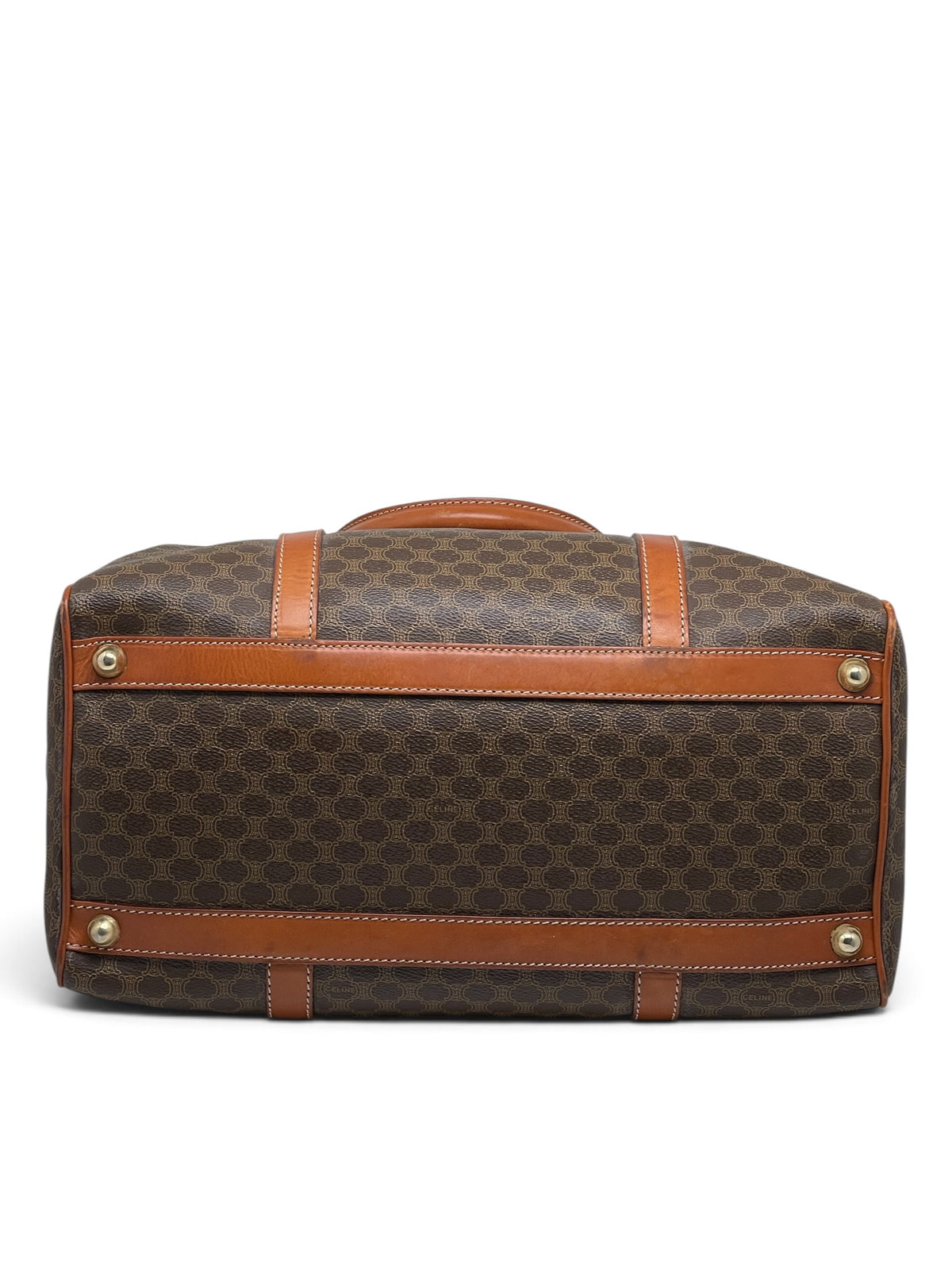 Céline - Sac Boston marron en toile enduite