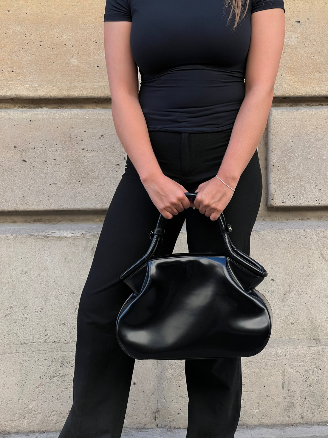 Yves Saint Laurent – Vintage-Tasche aus schwarzem Leder