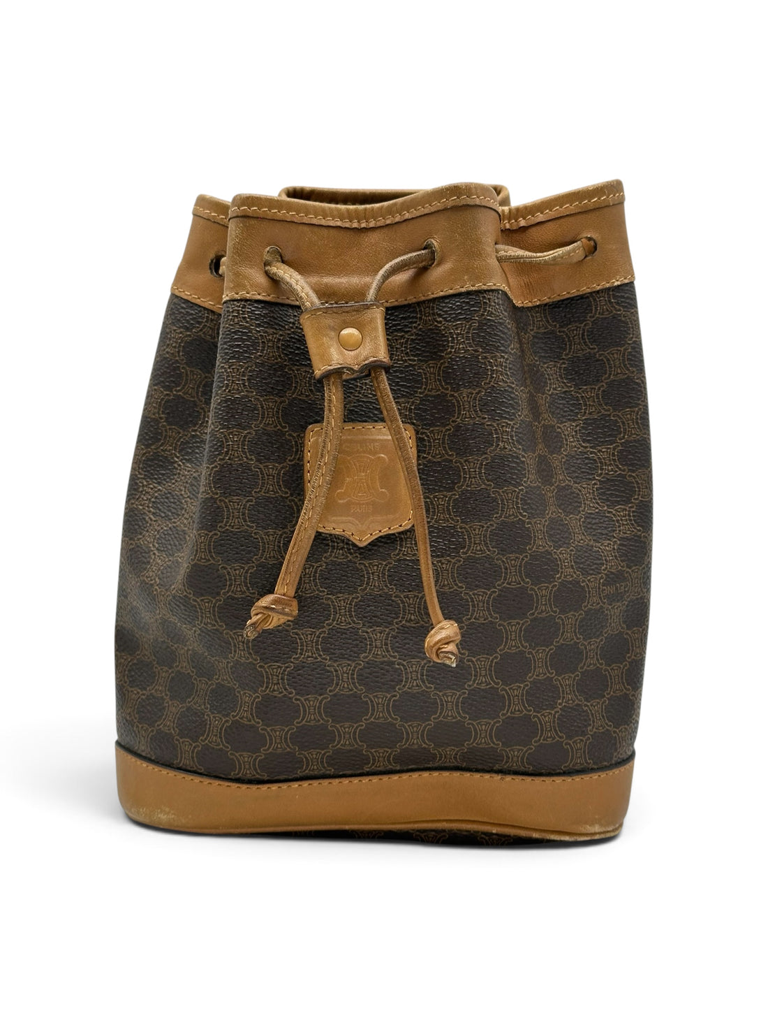 Céline – Mini-Beuteltasche aus Macadam-Canvas und Leder