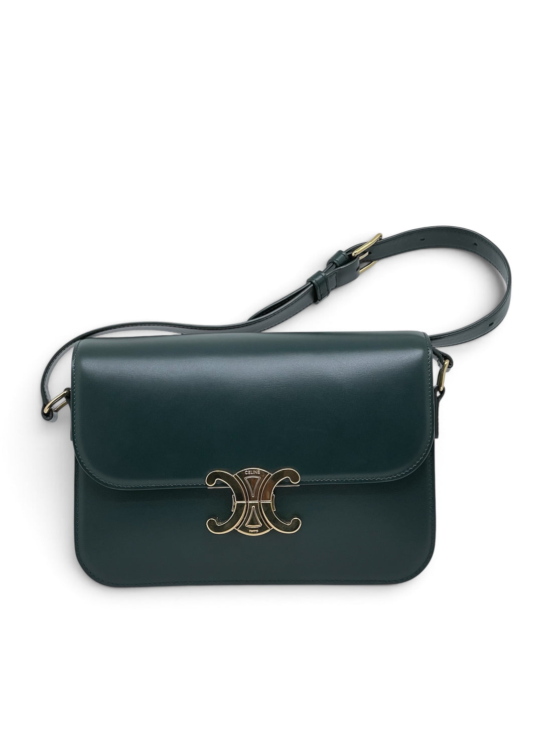 Céline – Triomphe-Tasche in Dunkelgrün
