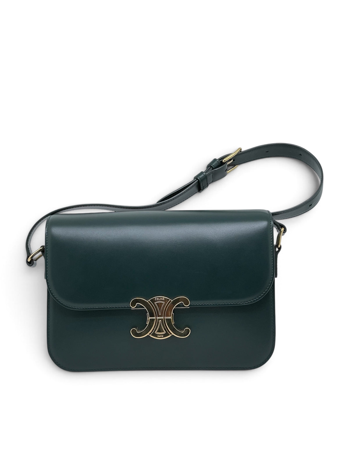 Céline – Triomphe-Tasche in Dunkelgrün