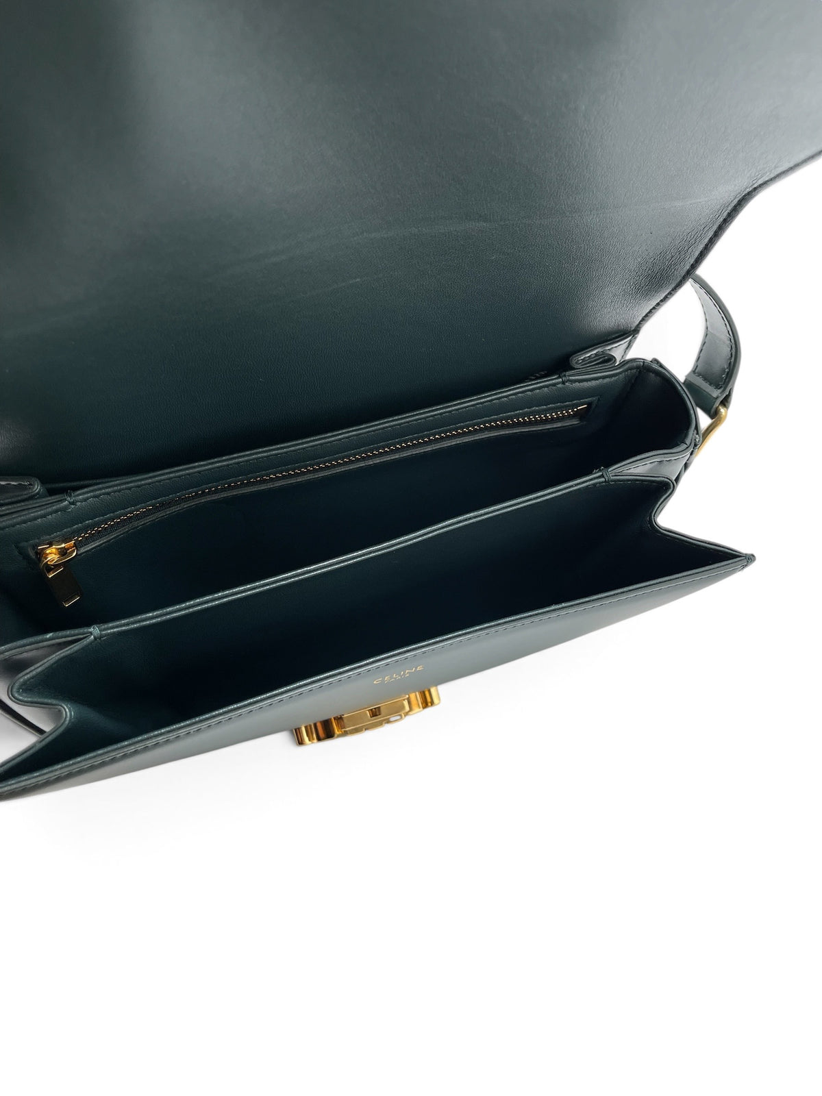 Céline – Triomphe-Tasche in Dunkelgrün